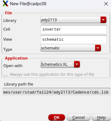 New Cellview dialog.