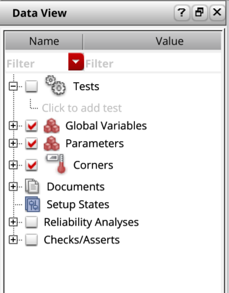 ADE Assembler Data View panel with Click to add test under Tests.
